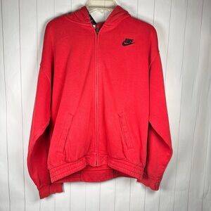 Nike Boys XL+ (Wide) Zip Up Hoodie Jacket Faded Red Basketball Logo Sporty Top